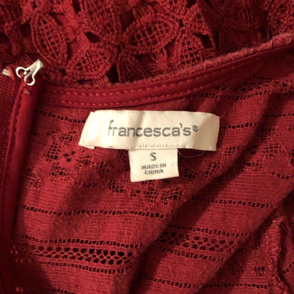 Francesca's Red Lace Fit & Flare Dress Size Small - Picture 11 of 11